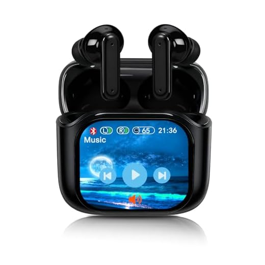 Rainpal Bluetooth Kopfhörer, In Ear Kopfhörer Bluetooth Noise Cancelling, Ohrhörer mit Display, ANC Kopfhörer Interaktive Bildschirm, Bluetooth 5.4, Hi-Fi Stereo für Gaming Working Sports (Schwarz)
