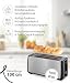 Cloer 3579 King-Size Toaster für 4 XXL Scheiben, Check-Funktion, Edelstahlgehäuse, 1500 Watt, schwarz Kunststoff