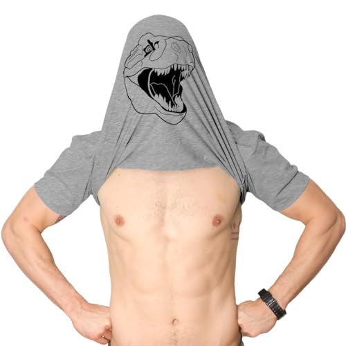 Mens Ask Me About My Trex T Shirt Funny Cool Dinosaur Flip Graphic Novelty Tees Funny T Shirts Flip Apparel for Men Cool Dinosaur Short Sleeve Novelty Tees Light Grey L