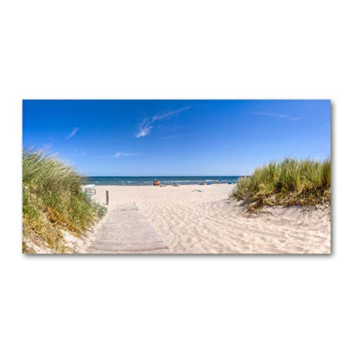 Toile paysage dunes côtières multicolore de 100x50 cm pour décoration murale