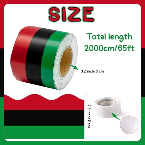Image of BeYumi Kwanzaa Bulletin Border Trim - 65ft Juneteenth African American Celebration Scalloped Rolled Border Trim Holiday Bulletin Board Borders School Classroom Chalkboard Party Decoration