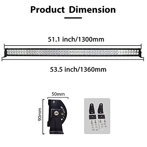 Rampe a led combo 300W faisceau large et lointain 12V 24V - 2
