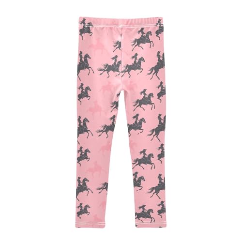 Boccsty Western Cowboy Cowgirl Pestal Girls Leggings Kids Yoga Pants Dance Active Tights 4T2