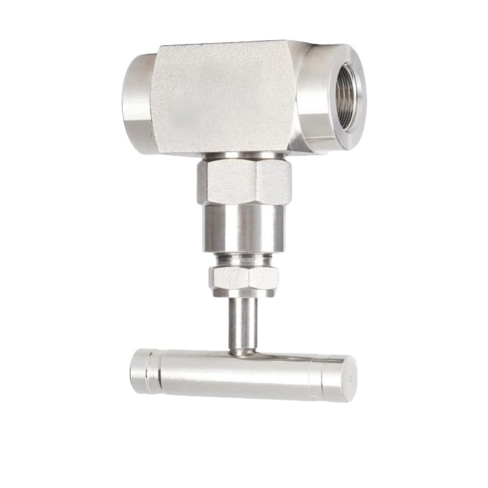 Yjqhody Women's One Color Flow Control Needle Valve 304 Ss Needle Valve Thread, Bspp High Pressure 6000Psi Panel Mounting Type Straight 1Piece(3/8Inch)