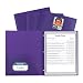 C-Line Two-Pocket Heavyweight Poly Portfolio with Prongs, For Letter Size Papers, Includes Business Card Slot, 1 Case of 25 Portfolios, Purple (33969)