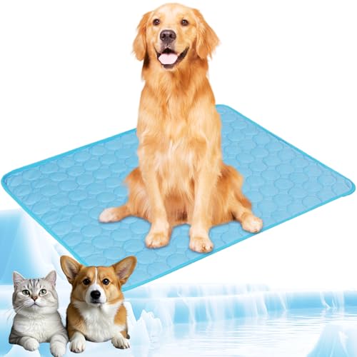 YXHZVON Tappetino Refrigerante per Cani 2XL 150 x 100 cm, Tappeto Rinfrescante Fresco, Cuccia Lettino Cane Estivo, Auto-raffreddante Tappetino Refrigerante per Cucce,Divani,Pavimenti (Blu)