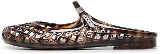 MAVMAX Clear Jelly Slide Sandals for Women Mary Jane Mules Breathable Closed Toe Flat Summer Slip On Mesh Slides for Woman