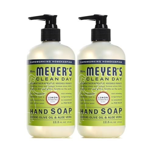 Mrs. Meyer's Lemon Verbena Liquid Hand Soap, Cruelty-Free and Biodegradable Hand Wash Formula Made with Essential Oils,16 oz. (Pack of 2)