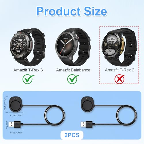 Cable de carga para Amazfit T-Rex 3 accesorio de repuesto compatible con Helio y Balance 2