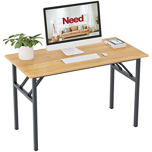 Need Klapptisch Computertisch Schreibtisch Klassischer Klappbarer Tisch 120CM aus Holzwerkstoffen und Metallframe,Konferenztische,PC Tisch Bürotisch Esstisch für Zuhause und Büro,120 * 60CM,AC5BB