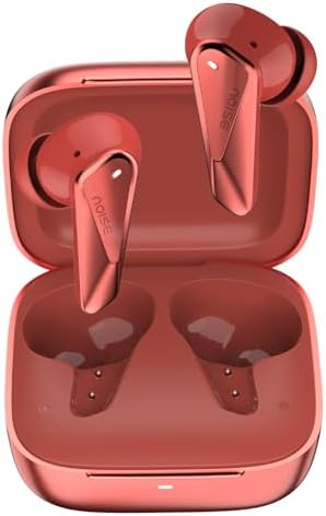 Noise Buds N2 Pro Truly Wireless Earbuds with ANC (Up to 32dB), 70H Playtime, Dual Pairing, InstaCharge (10 Min = 200 Min), Bluetooth v6.0, Metallic Finish – Aurora Red