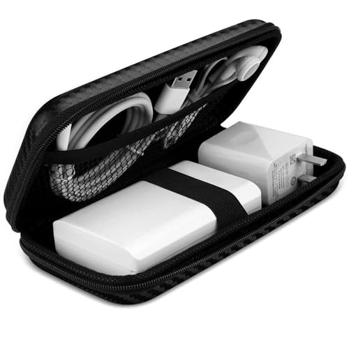 Image of iMangoo Travel Essential Electronics Organizer Charger Case Carrying Pouch | 6.5x3.2x1 inch Power Bank Tech Accessories Protective Storage Shockproof Portable Purse Men Women School Office Trips Must Have