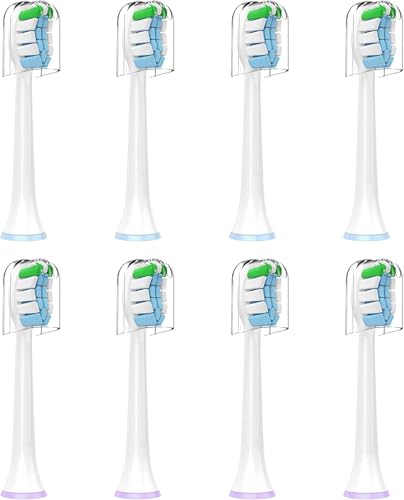 SOFUSHONG 8 Pack Electric Toothbrush Heads – Compatible with Philips Sonicare Models, Snap-On Design, Dupont Bristles for Plaque Removal & Gum Care