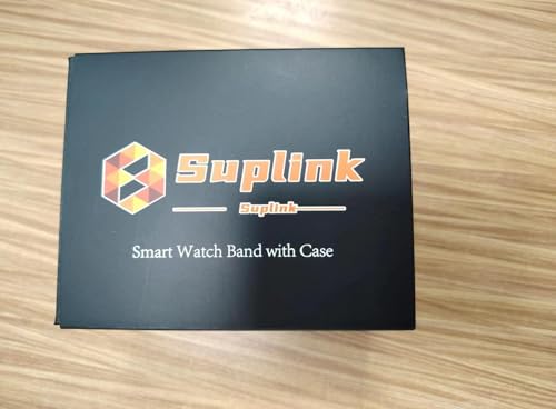 Image of SUPLINK Stainless Steel Case with Bands Compatible with Men Apple Watch 45mm Band, Metal Rugged Protective Bumper for iWatch Apple Watch Series 9 8 7 Band, Silver and Gold