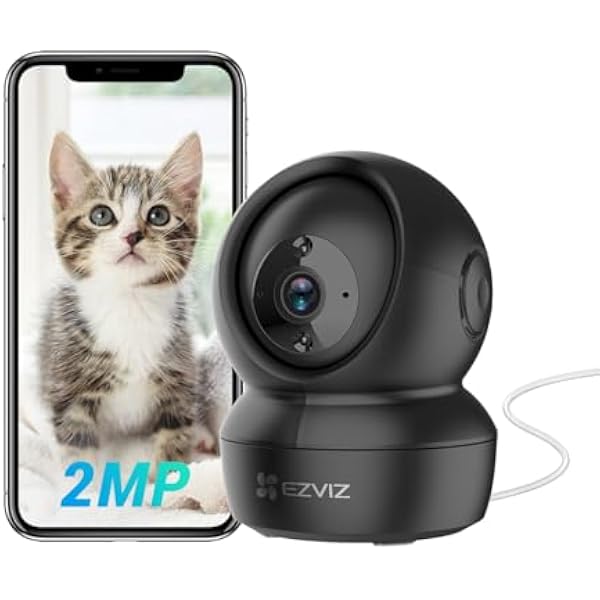EZVIZ C6N Wewnętrzna kamera nadzoru WiFi 1080P, WiFi i Ethernet 360 ° Kamera IP Pan/Tilt Kompatybilna z Alexa, Night Vision z Smart IR, śledzenie ruchu, dwukierunkowy dźwięk