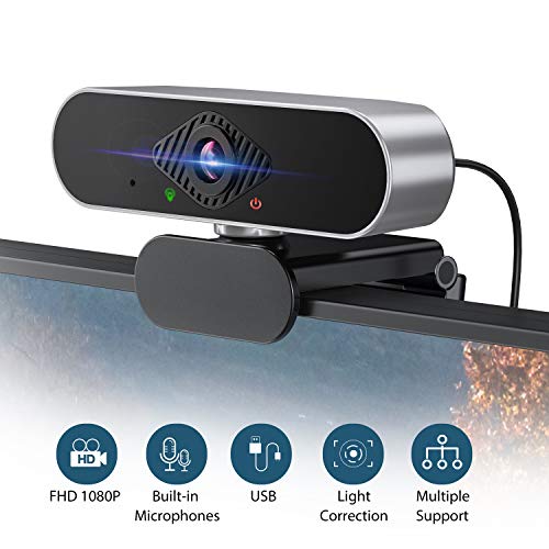 Webcam with Microphone for Desktop, 1080P HD Web Camera for PC Noise Canceling
