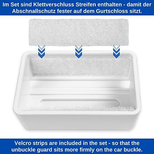 Seat Belt Buckle Guard, 2 pcs, White, for Kids and Adults with Special Needs, fits Seatbelt Buckles min. 1.96" x 1.18", Baby Seatbelt Buckle Protection, Child Seatbelt Buckle Cover, Car Seat Belt Lock