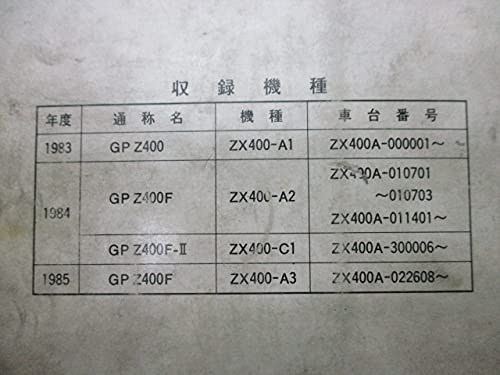 Amazon.co.jp: 中古 カワサキ 正規 バイク 整備書 GPZ400