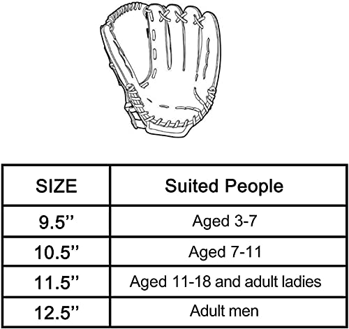 image for Gracfulcub Baseball Glove,Softball Mitt,Catcher's Glove,Comfortable So
