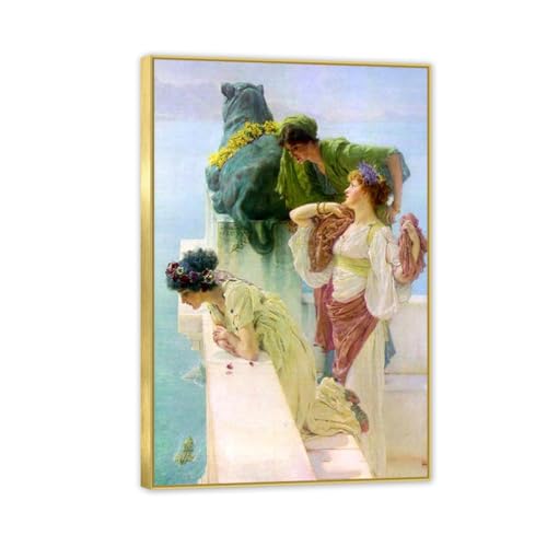 Peintures impression sur toile Lawrence Alma-Tadema MOBYAT Cadre Doré 45x30cm