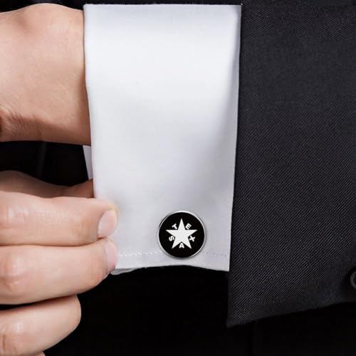 Mancuernillas redondas plateadas para camisa para hombre miniatura 5