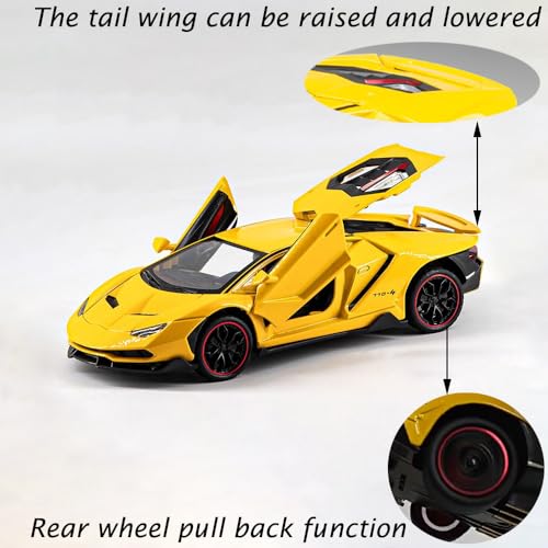 Auto de juguete Lambo Sports Race Car 1:24 amarillo miniatura 5