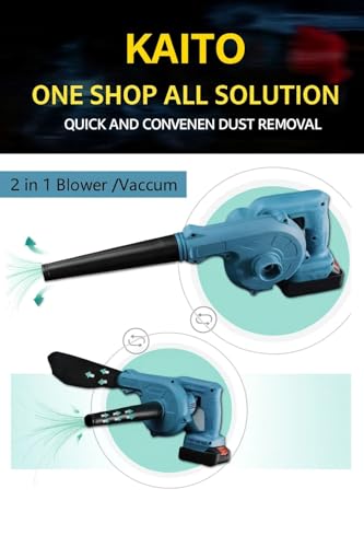 Image of KAITO 21V 2-in-1 Cordless Air Blower & Vacuum Cleaner | 16500 RPM High-Speed Motor | 222 km /h Powerful Air Flow | Portable Dust Cleaner for Home, Garden, Car & Workshop | 2 Batteries