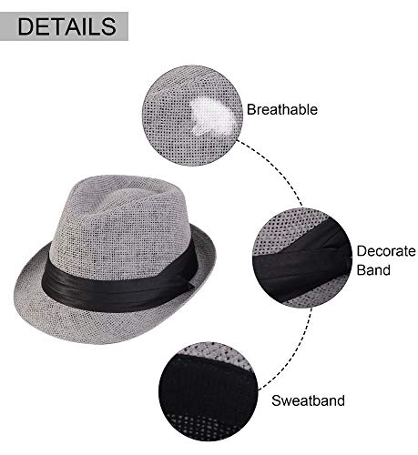 Verabella Women Summer Short Brim Straw Fedora Sun Hat