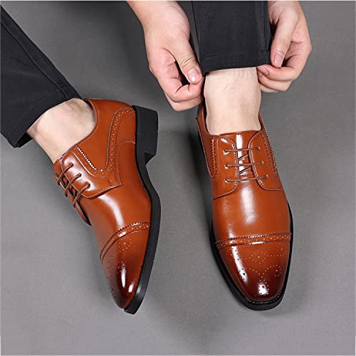 Mens Oxfords Dress Shoes Formal Derby Brogue Shoes Classic Business Wedding Party Shoes3