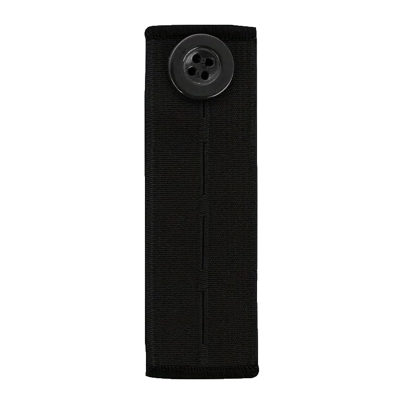 Extensor de Botón Elástico para Pantalones - Ajustador de Cintura Ajustable y Alargador de Pretina - Accesorio Ideal para Ampliar la Cintura con Comodidad (1 Pieza) (Negro)