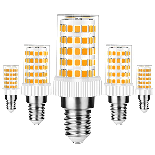 RANBOO Bombillas E14 LED 10W Equivalente a Bombillas Halógena de 80W Blanco Cálido 3000K 800lm AC 220-240V, 360 ° Ángulo de Haz, No Regulable, Sin Parpadeo, 5 Unidades