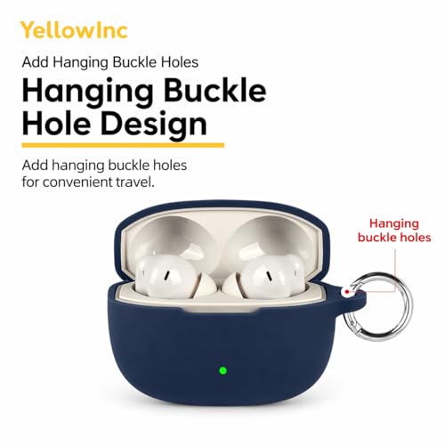 Image of Silicone Case for OnePlus Nord Buds 4 Pro TWS Earbuds, Shockproof Cover with Heavy Duty Carabiner, LED Visible (White)