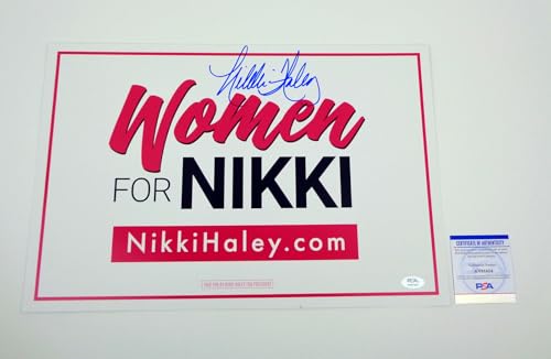Nikki Haley For President 2024 Signed Autograph Official Campaign Rally Sign Poster PSA/DNA COA A