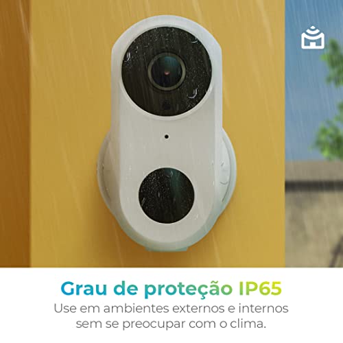 Smart Câmera Wi-Fi com Bateria Positivo Casa Inteligente, 1080p Full HD, 15 FPS, Interna/Externa, De