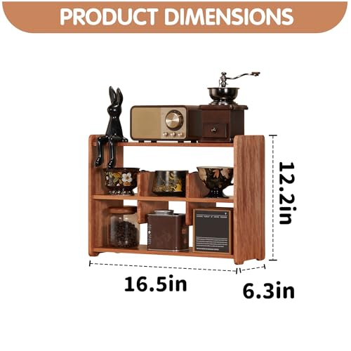 KAOTGOT Coffee Cup Holder for Countertop Walnut Wood Coffee Mugs Holder for Kitchen Mug Display Rack (3-Tier Walnut wood B) by KAOTGOT - Image 2