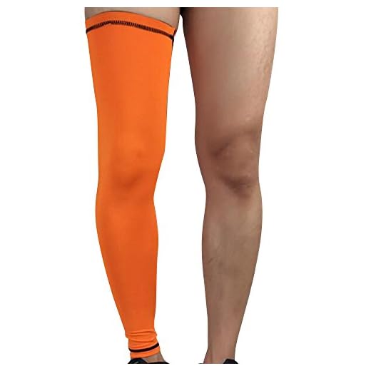 Beinwärmer Leg Warmers/Accesorio de Ciclismo,Anti-UV Perneras Mangas Elástica Transpirable Como, Calcetines de Compresion de Pierna Completa (Envoltura única) Naranja XL