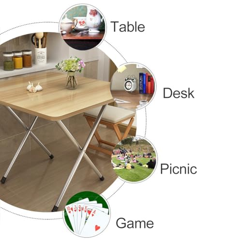 طاولات قابلة للطي من هاي فاين طاولة خفيفة الوزن متينة وقوية للالعاب والحفلات والمنزل بيج 60 × 52 سم