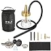 Produktbild INVI Nano Edelstahl Reise-Shisha mit Transporttasche, Schlauchset, Wasserpfeife, Hookah, rauchfertig mit Smokah Steinkopf & Kaminaufsatz, Farbe:Gold