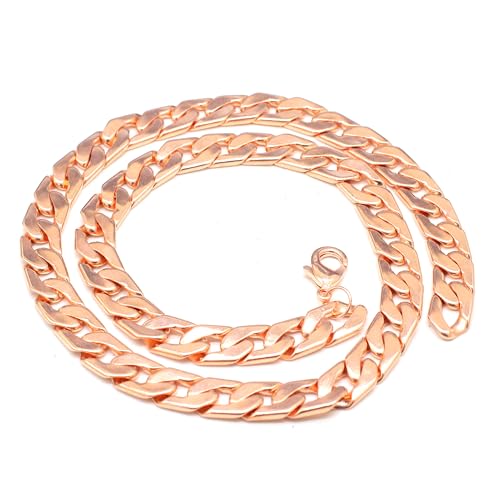 Mens Pure Copper Cuban Link Chain Heavyweight Necklace 16 to 32 Inch Rustic Jewelry (32 INCHES)