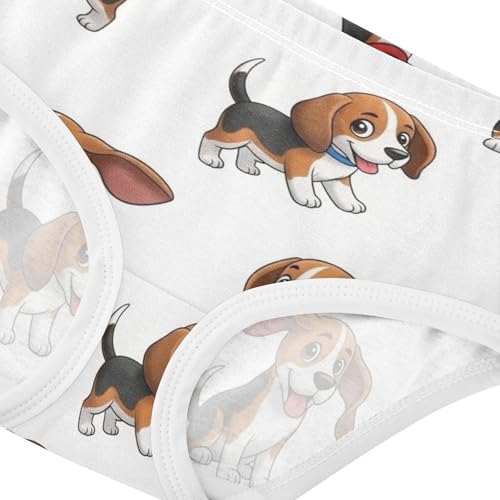 Cotton Toddler Underwear Floral Cute Cartoon Beagle Dogs White Girl Panties Cute Aesthetic Kids Undies Briefs 2t4