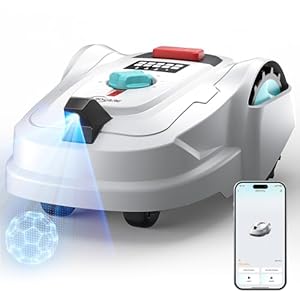 YARDCARE M800Plus Mähroboter ohne Begrenzungskabel, GPS Positionierung+3D Vision Rasenmäher Roboter ohne Kabel, 800 m², U-förmiger Mähmodus, automatische Aufladung, App, 150 Hinderniserkennungen