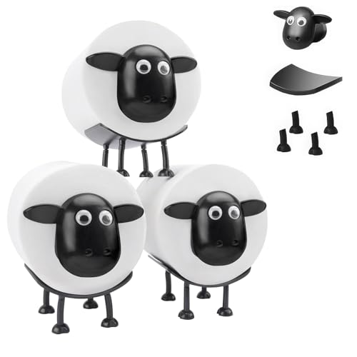Sheep Toilet Paper Holder 3-Pack Cute Decor Tissue Roll Stand Funny Farmhouse Toilet Paper Organizer for Standard Rolls