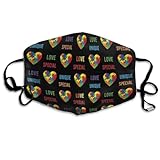 SVEFDOC Adults Boys Girls Warm Protective Masks Fashion Scarf Anti Dust Windproof Mouth Cover, Colorful Autism Awareness Puzzle Pieces Heart Black Mouth Decoration for Sports Travel Hiking