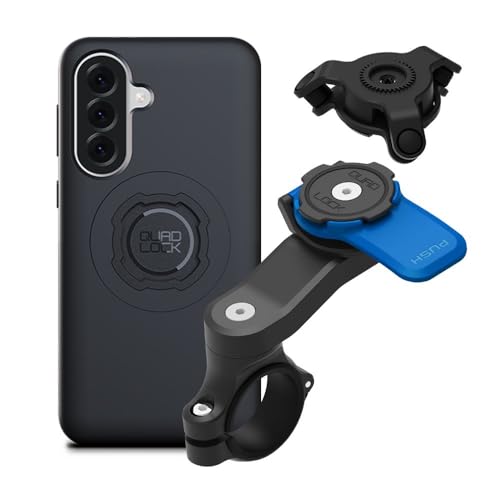 Image of Quad Lock Motorcycle Handlebar Mount Kit with Vibration Dampener and MAG Phone Case for Samsung Galaxy A37