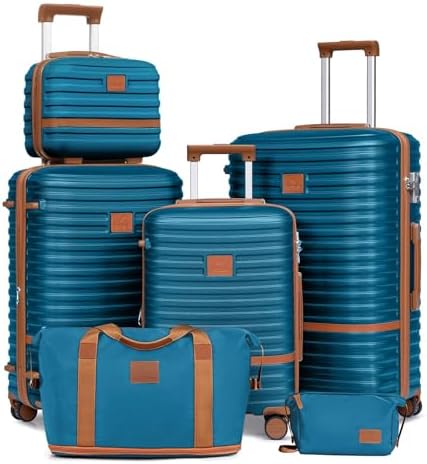 Joyway Luggage Set 3 Piece Suitcase Sets, Expandable Carry on Luggage with Spinner Wheel, Hard Shell Luggage Set with TSA Lock, Black brown, 4 piece set (13/20inch), Hardside Expandable Travel Laggage 39
