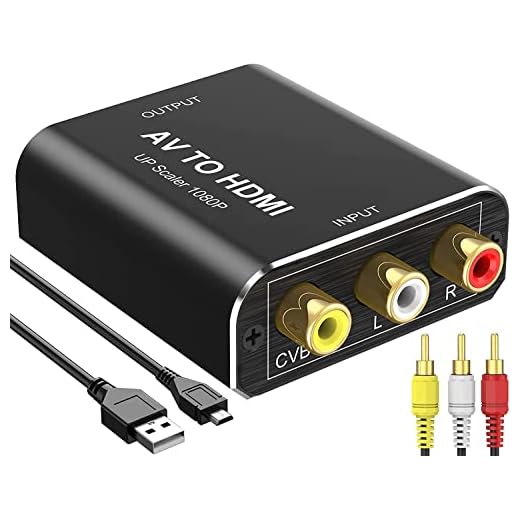 RCA to HDMI Converter, AV to HDMI Converter with RCA Cables, Aluminum 1080P Analog Composite CVBS Video Adapter Support PAL/NTSC for Smart TV PS2 Wii SNES N64 Xbox VHS VCR DVD Player