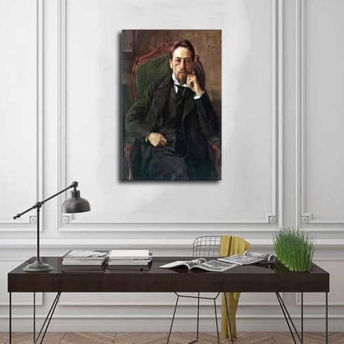 Affiche Anton Tchekhov cadre grand format - Idée cadeau originale pour passionné de lecture