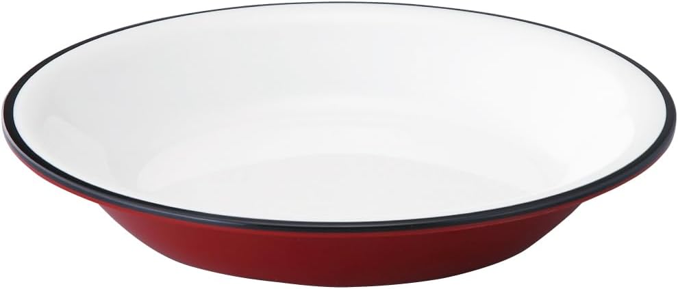Taiwa HR-23-R Deep Plate, Melamine Dishware, Dishwasher Safe, Crimson Red, 9.1 inches (23 cm), 27.7 fl oz (780 ml), 1 Piece, Enameled Style, Scandinavian Color, Stackable for Outdoors, Camping,