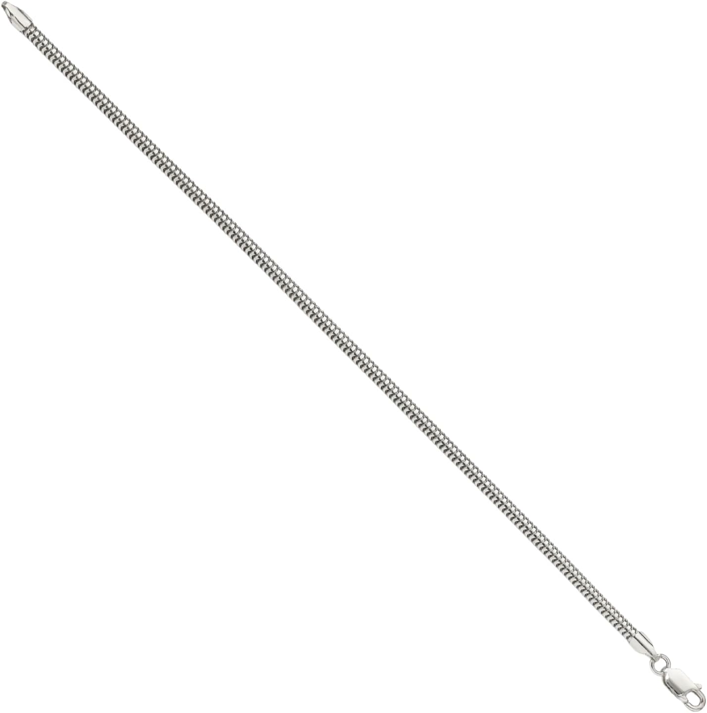 IceCarats 925 Sterling Silver Round 3mm Snake Chain Franco Bracelet Polished