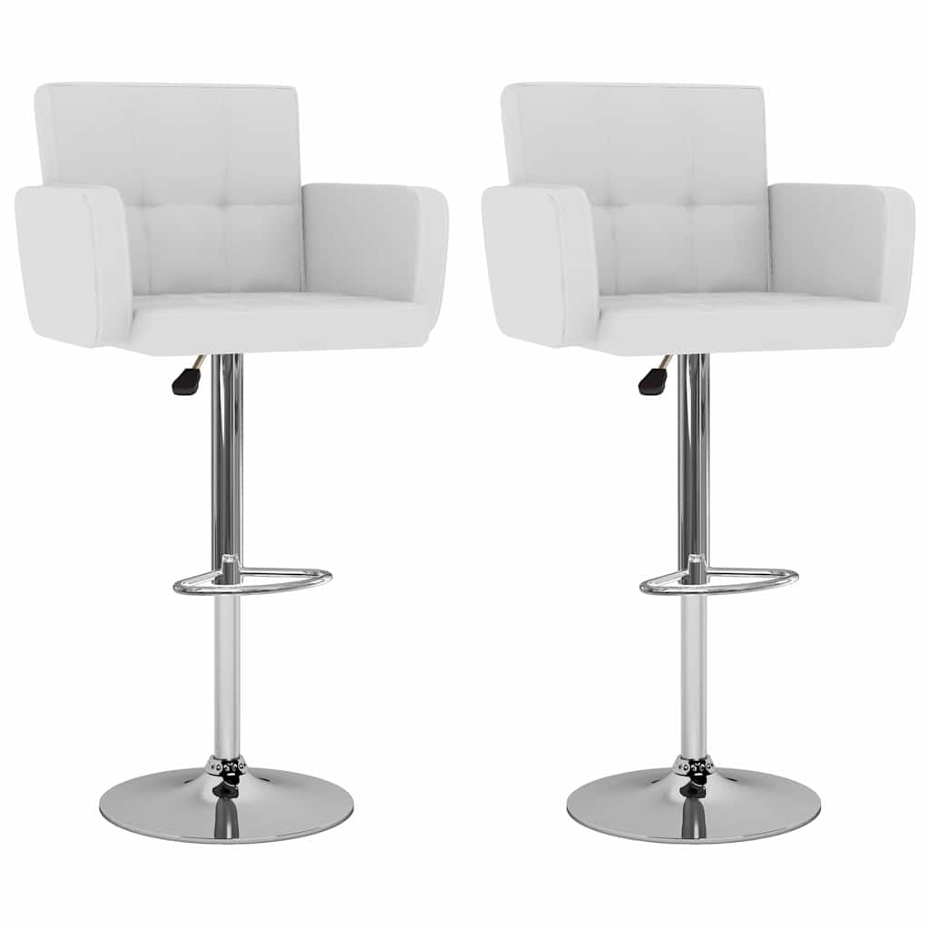 Tabourets de bar blancs lot de 2 chaise moderne pour cuisine bistro et café